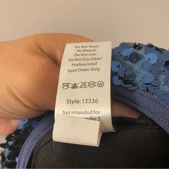 Weissman dance costume navy slate blue sequin biketard Found My Vibe 13336 MC - Picture 8 of 11